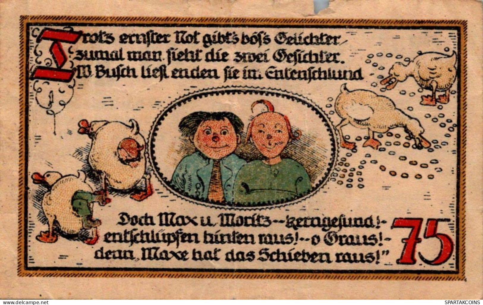 75 PFENNIG 1921 Stadt GATERSLEBEN Saxony UNC DEUTSCHLAND Notgeld Banknote #PH179 - [11] Emissions Locales