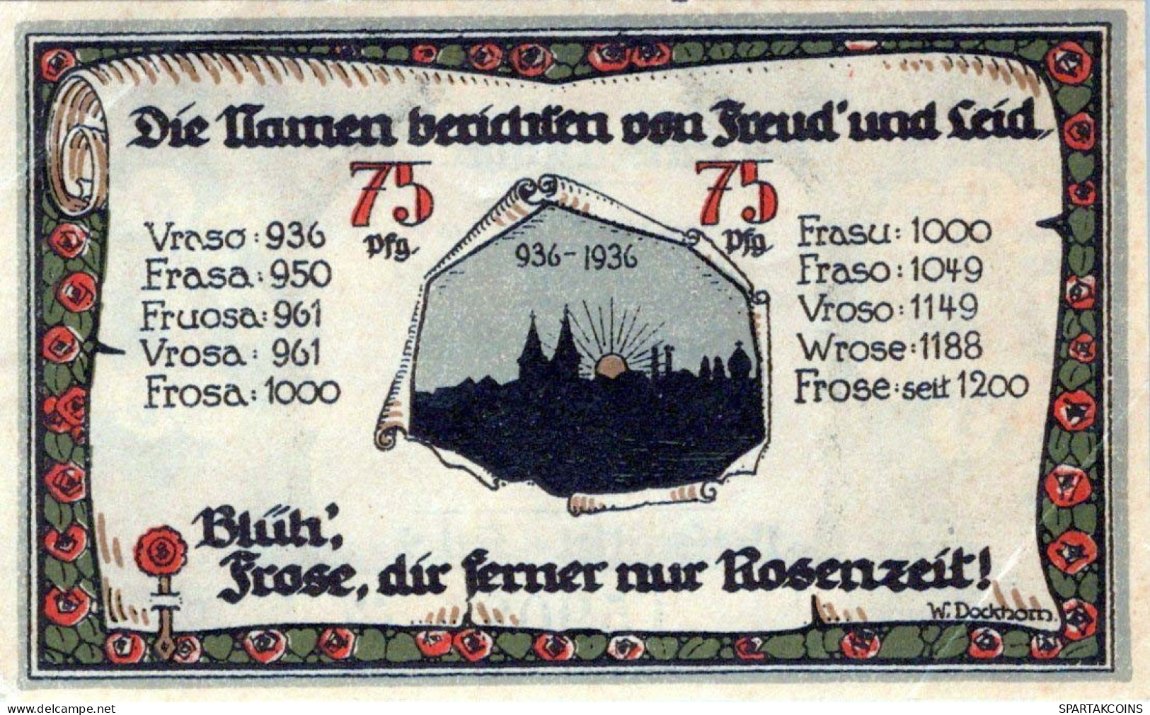 75 PFENNIG 1921 Stadt FROSE Anhalt DEUTSCHLAND Notgeld Banknote #PF817 - [11] Emissions Locales