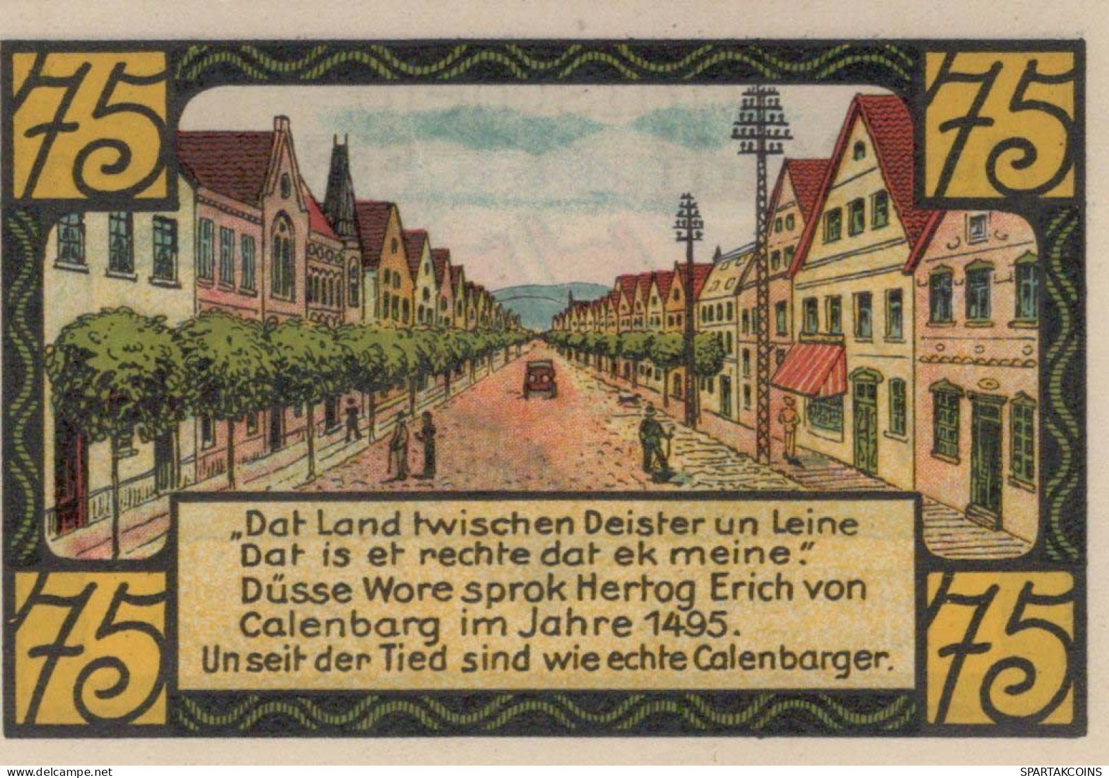 75 PFENNIG 1921 Stadt ELDAGSEN Hanover UNC DEUTSCHLAND Notgeld Banknote #PA531 - [11] Emissioni Locali