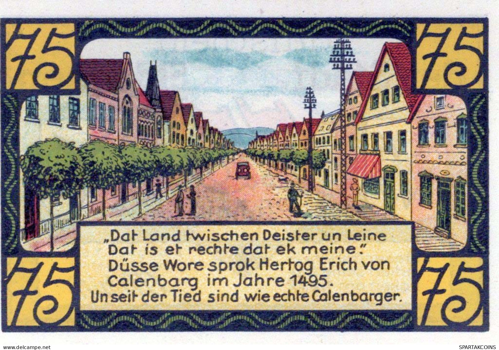 75 PFENNIG 1921 Stadt ELDAGSEN Hanover UNC DEUTSCHLAND Notgeld Banknote #PA531 - [11] Emissioni Locali