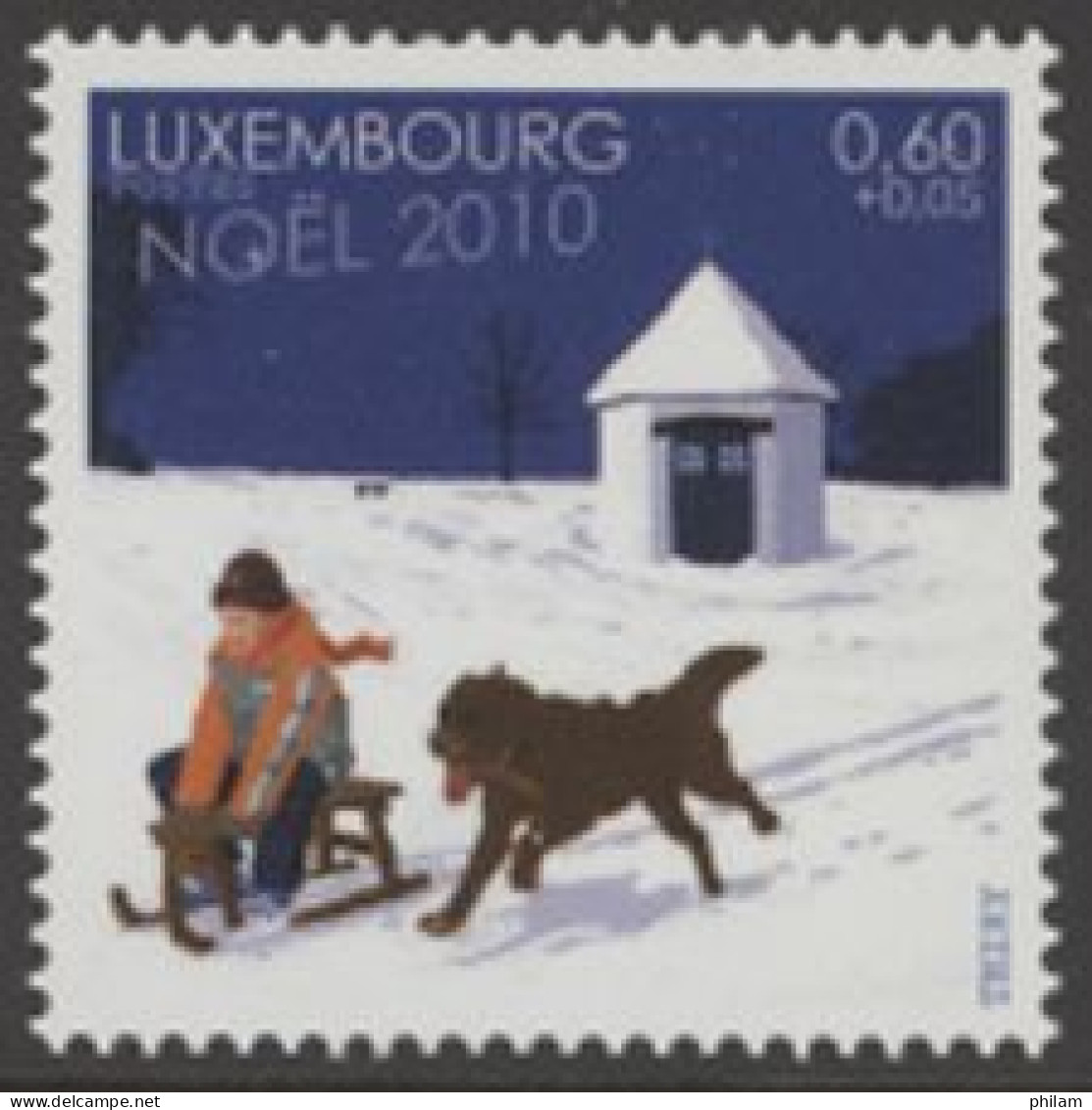 LUXEMBOURG 2010 - Noël Paysage Et Chien - 1 T. - Nuevos