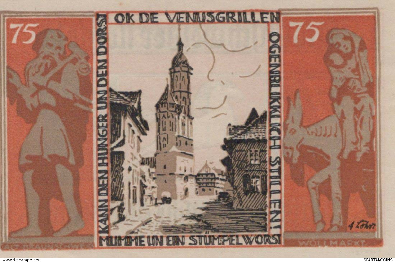 75 PFENNIG 1921 Stadt BRUNSWICK Brunswick UNC DEUTSCHLAND Notgeld #PA281 - [11] Lokale Uitgaven