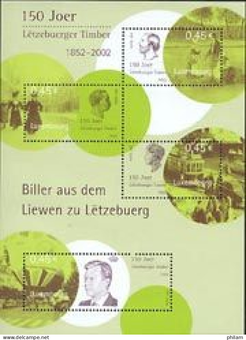 LUXEMBOURG 2002 - 150 Ans Du Timbre Luxembourgeois - BF - Blocs & Feuillets