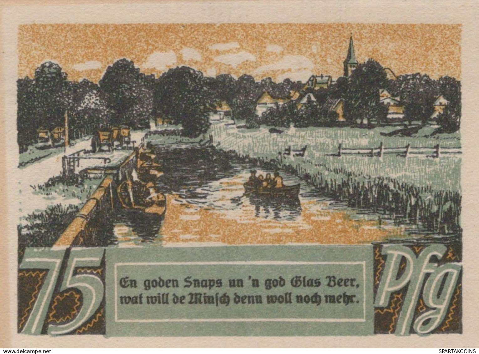 75 PFENNIG 1921 Stadt BREMEN Bremen UNC DEUTSCHLAND Notgeld Banknote #PC185 - [11] Local Banknote Issues