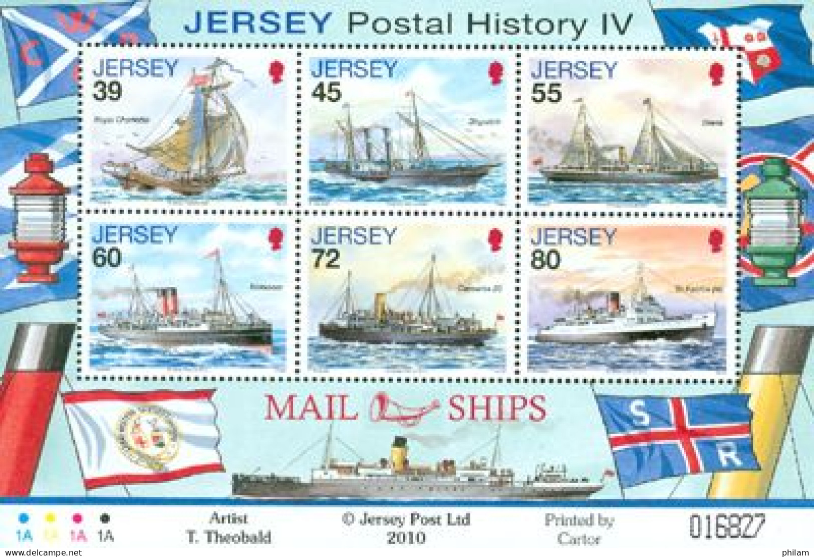 JERSEY 2010 - Bateaux Postaux - En Feuillet De 6 Timbres - Schiffe