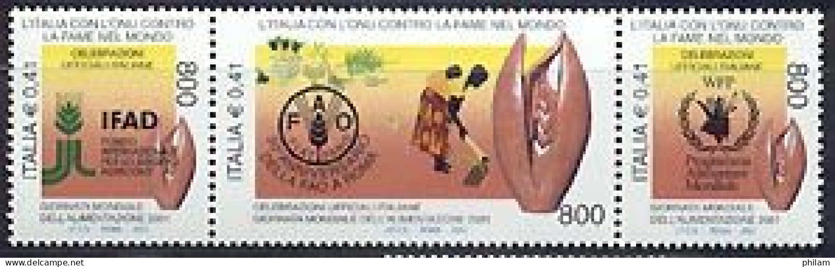 ITALIE 2001 -  50ème Anniversaire De La FAO - 3 V. - 2001-10: Neufs