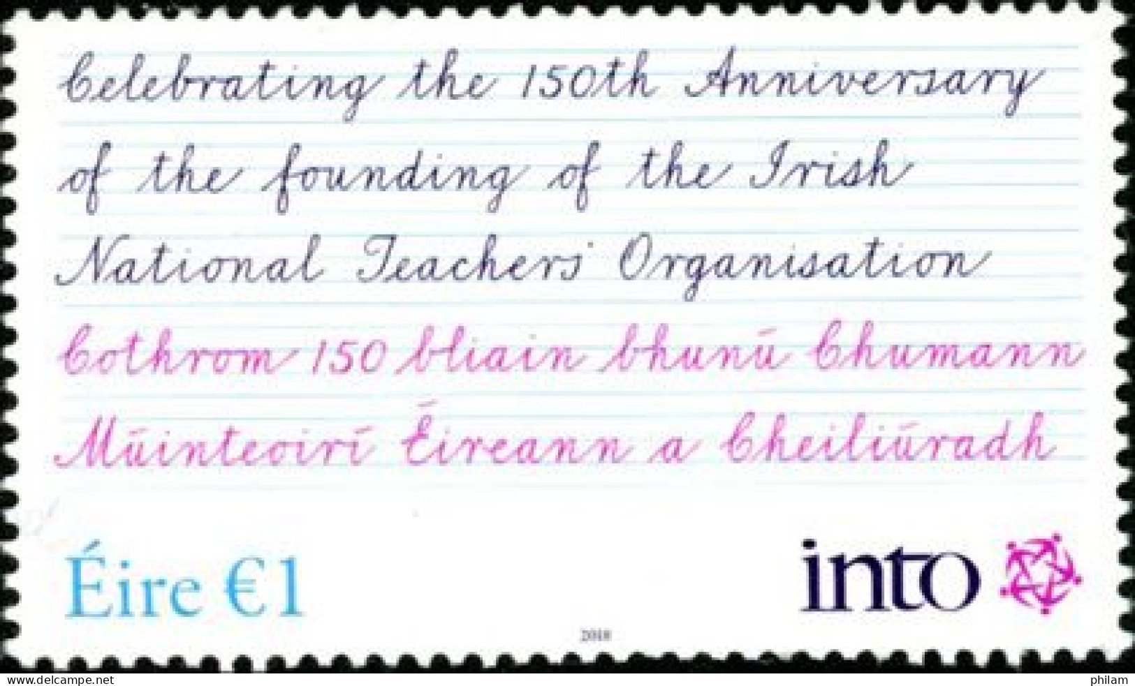 IRLANDE 2018 - INTO : Association Des Enseignants - 1 V. - Unused Stamps