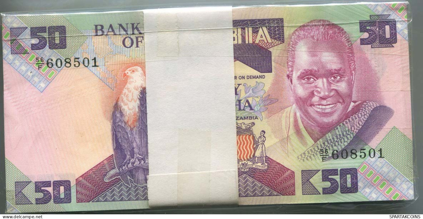 ZAMBIA 50 KWACHA 1986-1988 Paper Money Banknote #P10115.V - [11] Emissioni Locali