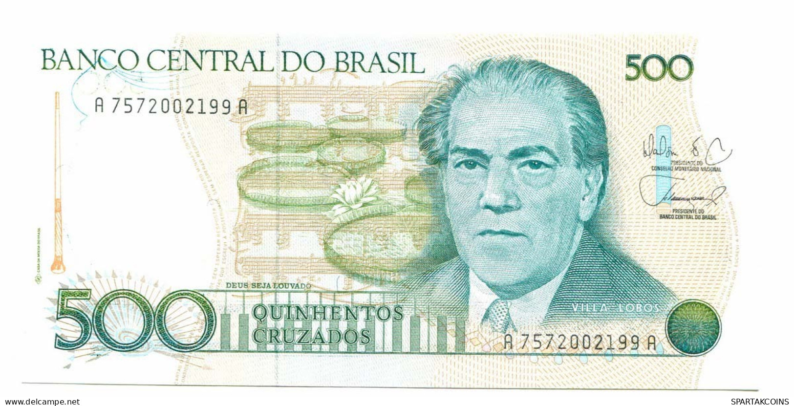 BRASIL 500 CRUZADOS 1988 UNC Paper Money Banknote #P10866.4 - [11] Emissions Locales