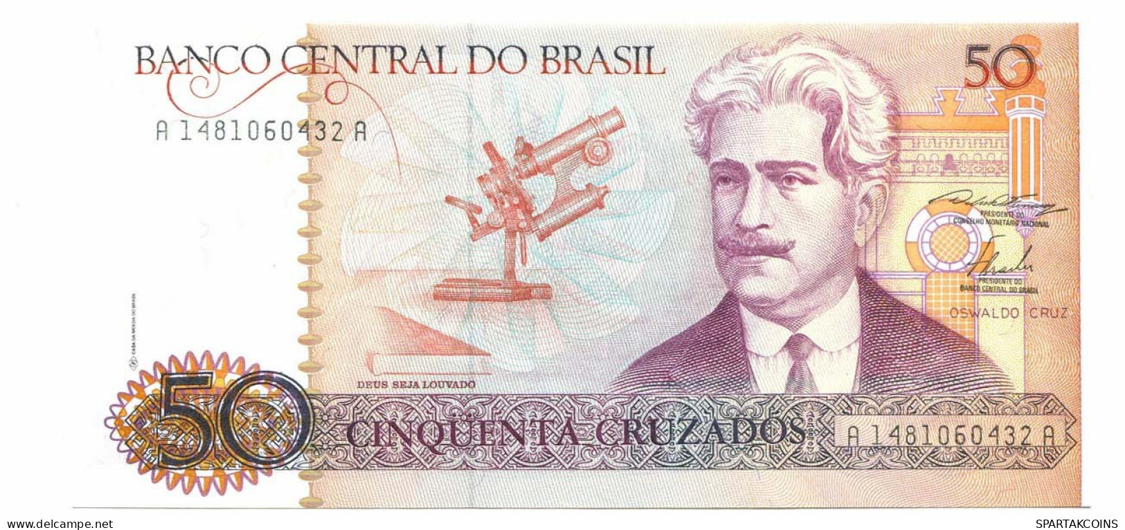 BRASIL 50 CRUZADOS 1986 UNC Paper Money Banknote #P10845.4 - Lokale Ausgaben