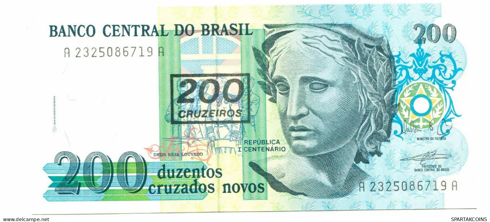 BRASIL 200 CRUZADOS 1990 UNC Paper Money Banknote #P10860.4 - [11] Local Banknote Issues