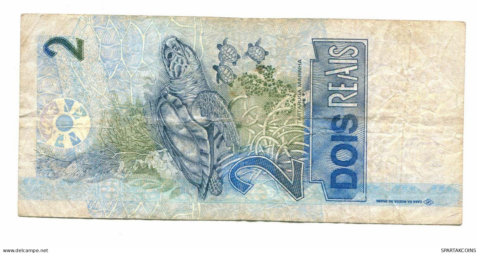 BRASIL 2 REAIS 2001 Tartaruga Paper Money Banknote #P10829.4 - [11] Emissioni Locali