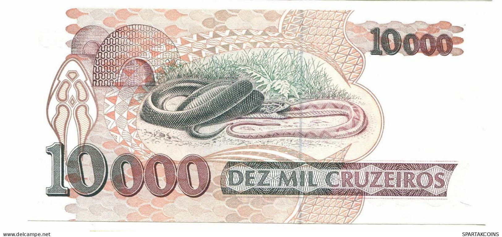 BRASIL 10000 CRUZEIROS 1993 UNC Paper Money Banknote #P10887.4 - [11] Local Banknote Issues