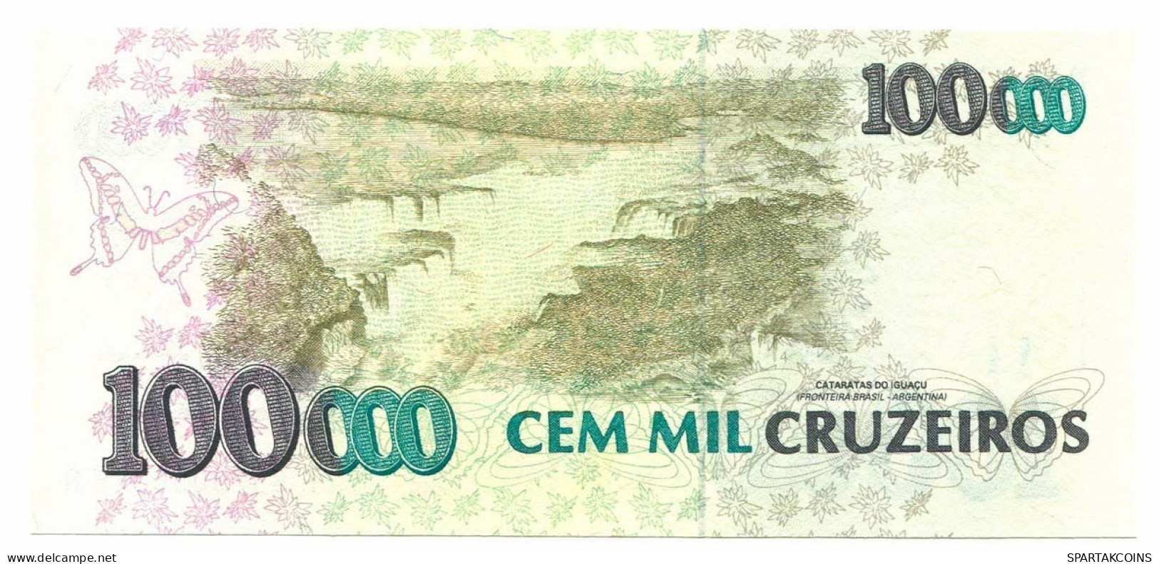 BRASIL 100000 CRUZEIROS 1993 UNC Paper Money Banknote #P10891.4 - [11] Local Banknote Issues