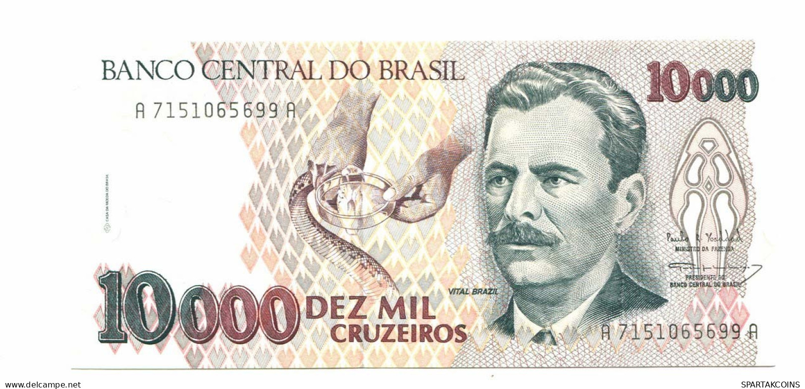 BRASIL 10000 CRUZEIROS 1993 UNC Paper Money Banknote #P10886.4 - Lokale Ausgaben