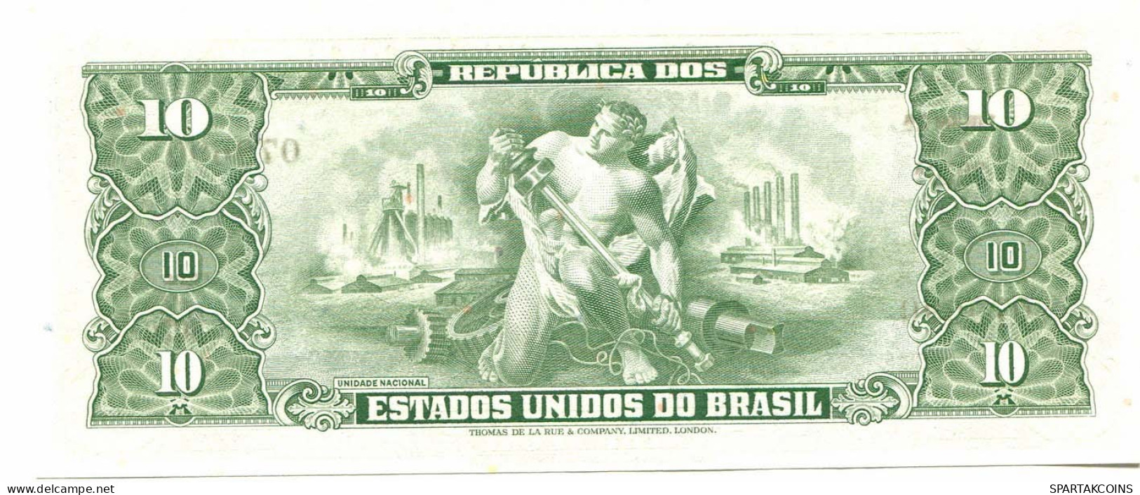 BRASIL 10 CRUZEIROS 1963 SERIE 3020A UNC Paper Money Banknote #P10835.4 - Lokale Ausgaben