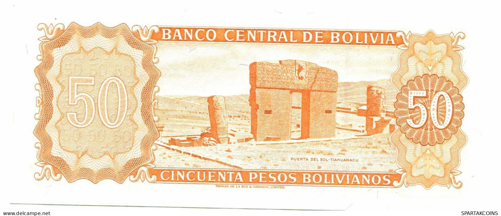 BOLIVIA 50 PESOS BOLIVIANOS 1962 AUNC Paper Money Banknote #P10800.4 - [11] Emissioni Locali