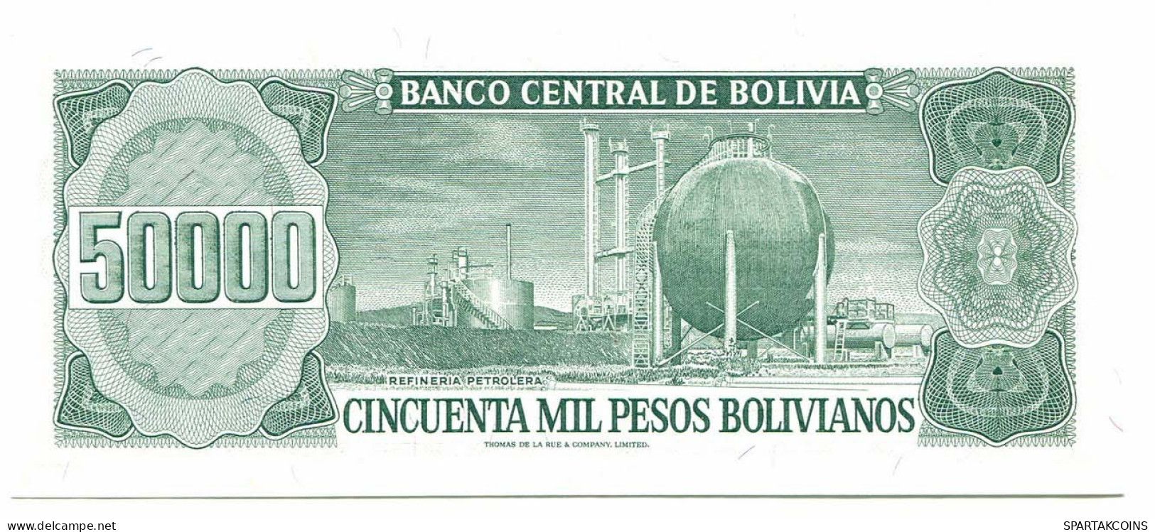 BOLIVIA 50 000 PESOS BOLIVIANOS 1984 AUNC Paper Money Banknote #P10815.4 - [11] Emissions Locales