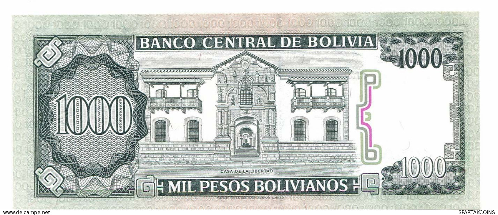 BOLIVIA 1000 PESOS BOLIVIANOS 1982 AUNC Paper Money Banknote #P10808.4 - [11] Local Banknote Issues