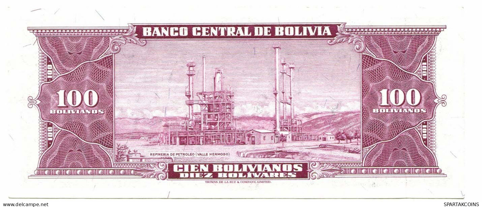 BOLIVIA 100 BOLIVIANOS 1945 SERIE J1 AUNC Paper Money Banknote #P10804.4 - [11] Emissions Locales