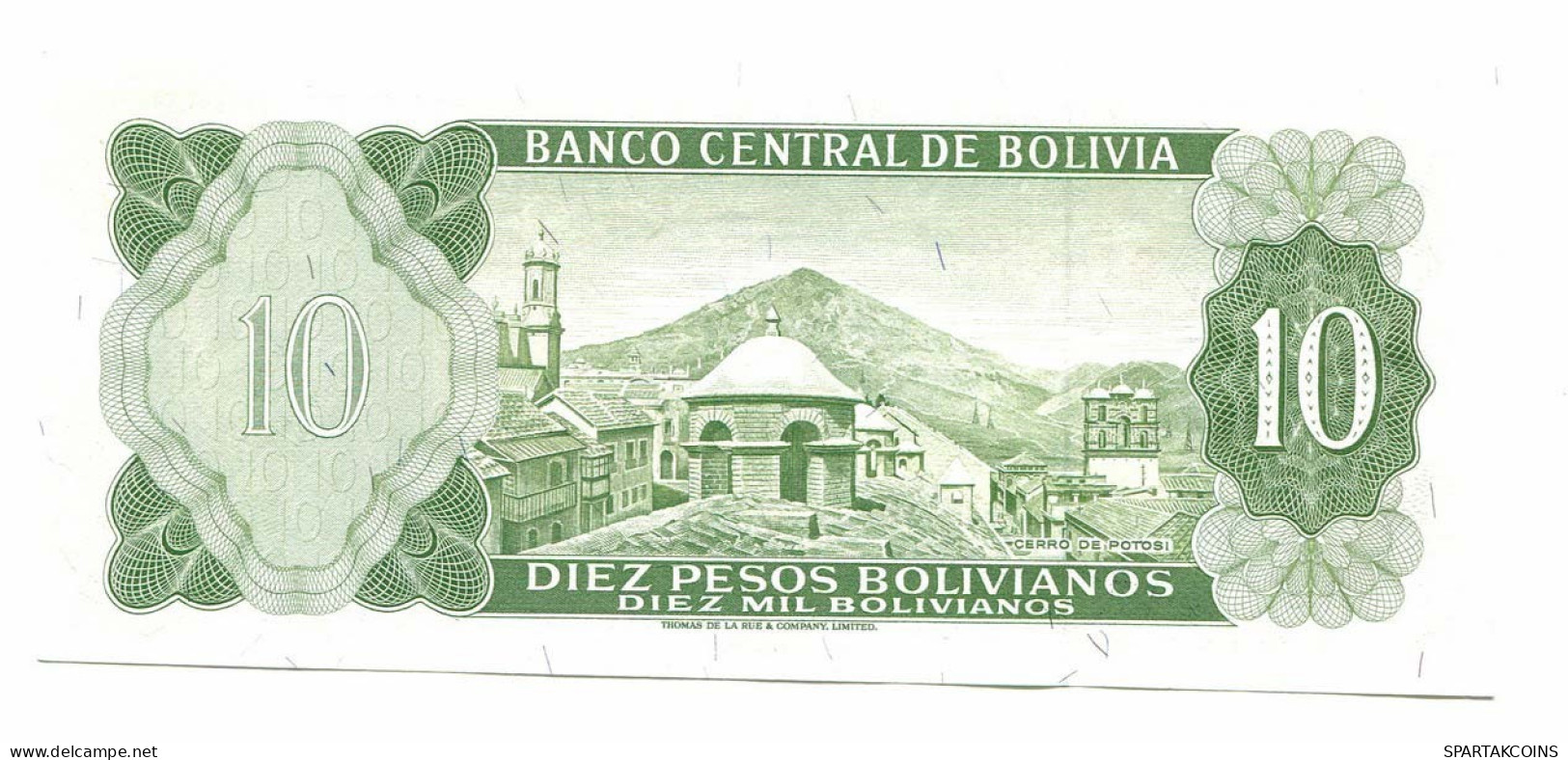 BOLIVIA 10 BOLIVIANOS 1962 SERIE Q AUNC Paper Money Banknote #P10792.4 - [11] Local Banknote Issues