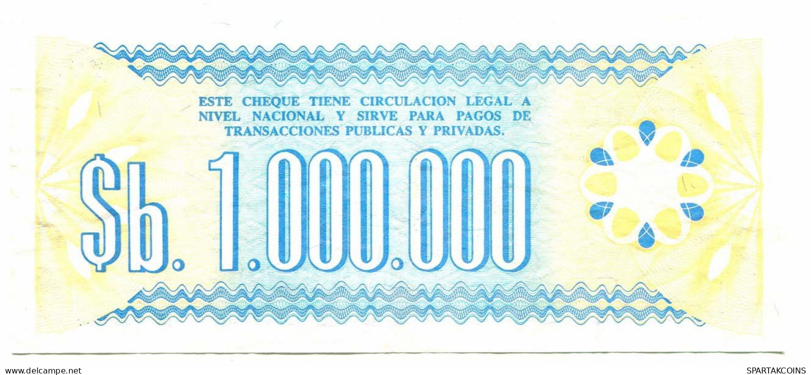 BOLIVIA 1 000 000 PESOS BOLIVIANOS 1985 SERIE L AUNC Paper Money #P10819.4 - [11] Local Banknote Issues