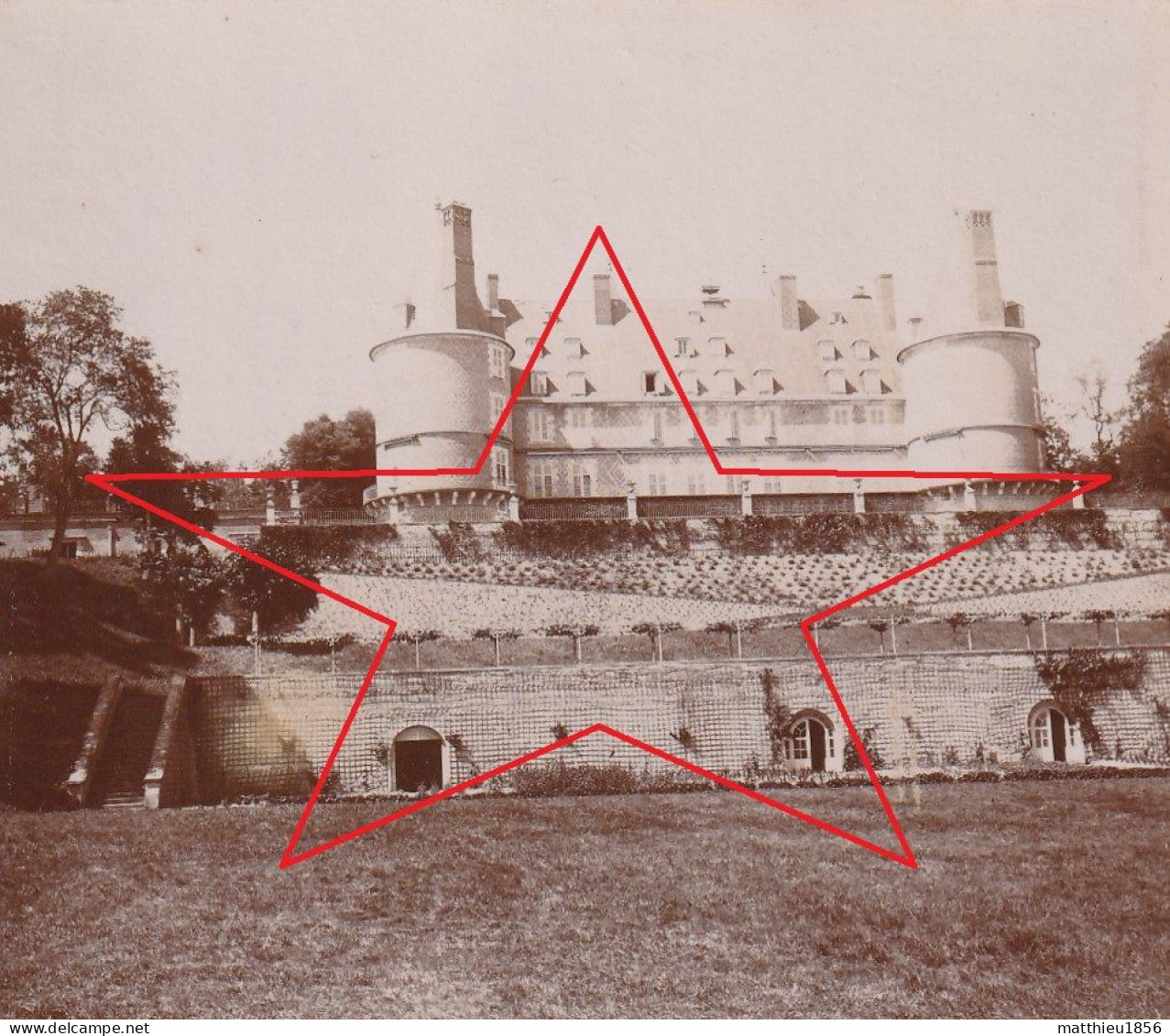 Photo Juillet 1900 RANDAN - Le Château, Vu Prise Du Parc (A256) - Otros & Sin Clasificación