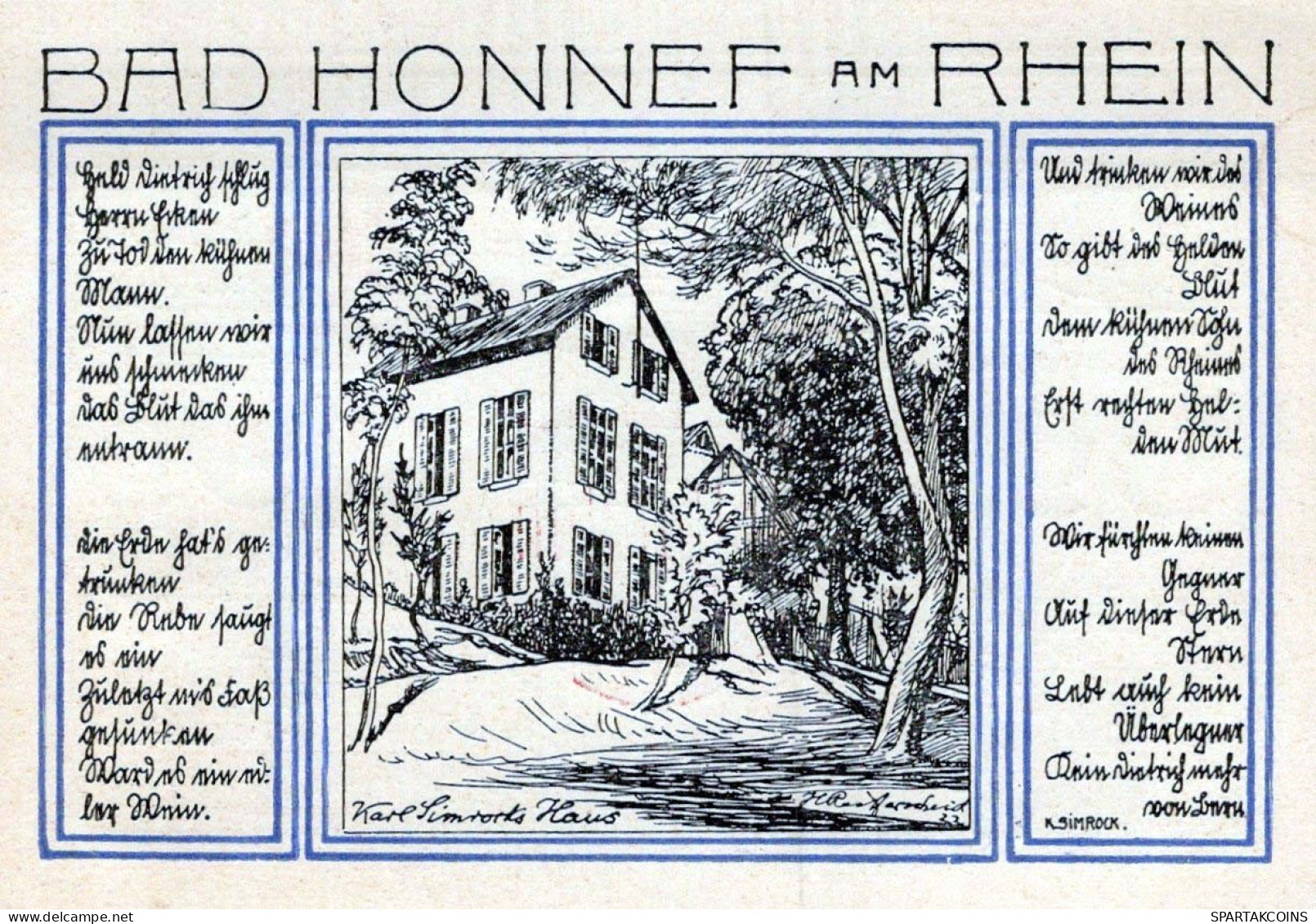 99 PFENNIG 1921 Stadt BAD HONNEF Rhine UNC DEUTSCHLAND Notgeld Banknote #PI479 - Lokale Ausgaben