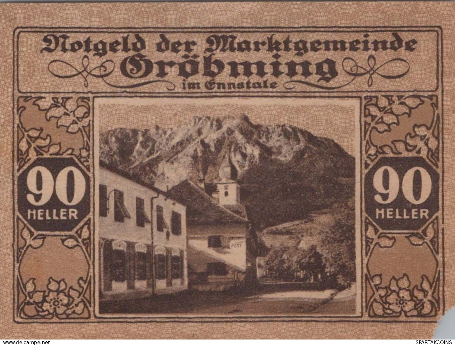 90 HELLER 1920 Stadt GRoBMING Styria Österreich Notgeld Banknote #PF031 - [11] Local Banknote Issues