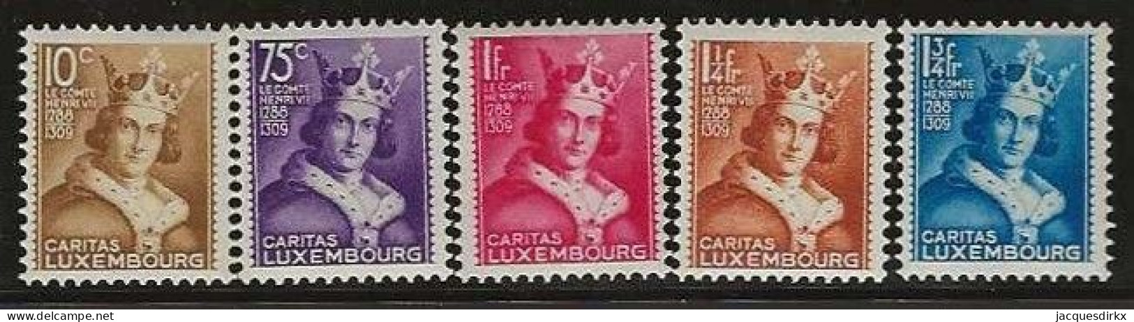 Luxembourg  .  Y&T .   244/248   .   * VLH .    Neuf Avec Gomme Et Une Trace Tres Légère D'une Charnière - Unused Stamps