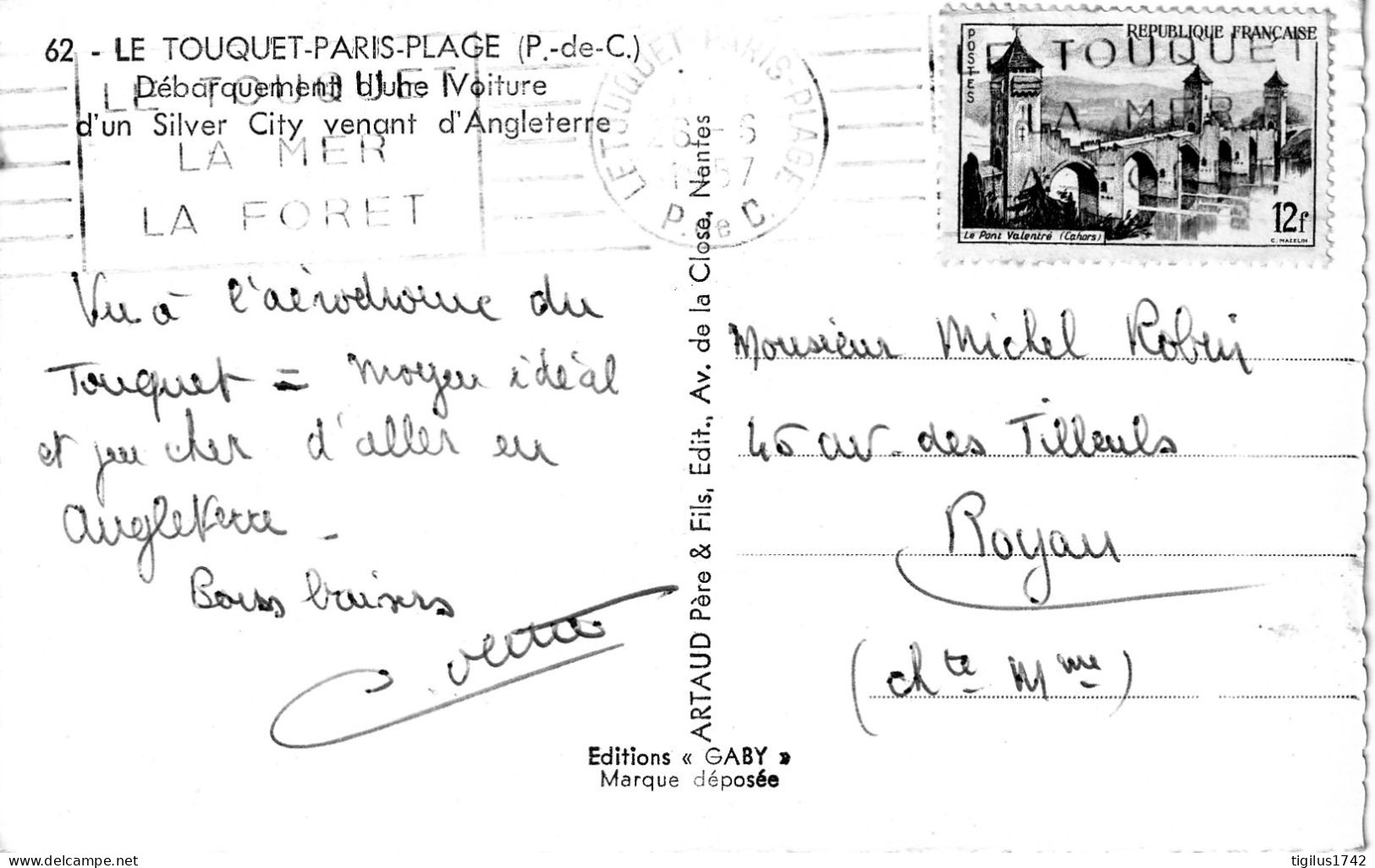 Le Touquet Paris Plage (Pas De Calais) Débarquement D’une Voiture D’un Silver City Venant D’Angleterre - 1946-....: Modern Era