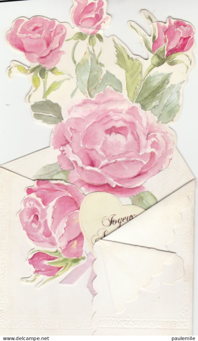 CARTE A SYSTEME    BOUQUET DE DE ROSES - Dreh- Und Zugkarten