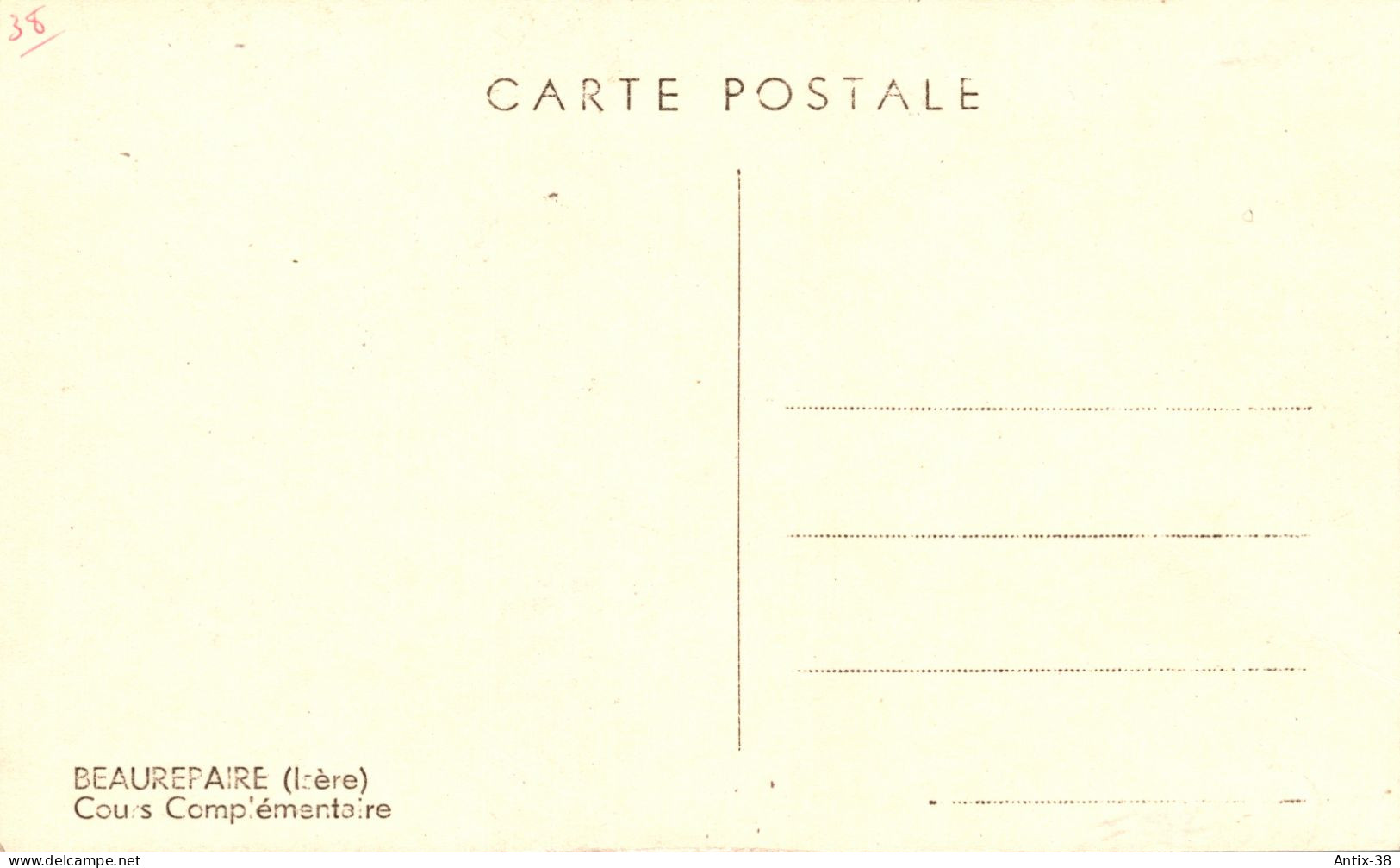 N81 - 38 - BEAUREPAIRE - Isère - Cours Complémentaire - Beaurepaire