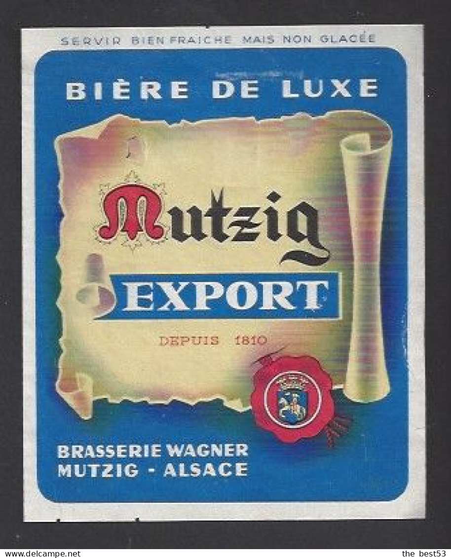 Etiquette De Bière Export   -  Mutzig  -   Brasserie  Wagner  à  Mutzig  (67) - Bier