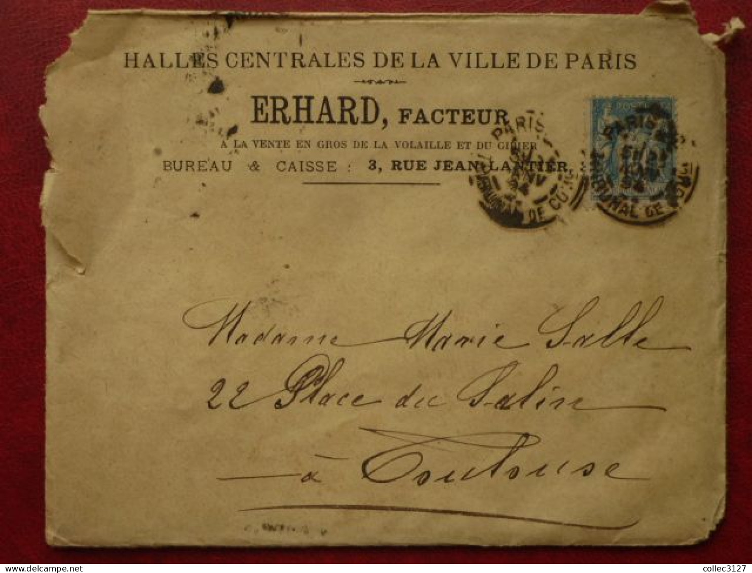 LF1 - Lettre à En-tête ERHARD, Facteur Aux Halles Centrales De La Ville De Paris - Volailles Gibier - 1892 - Food