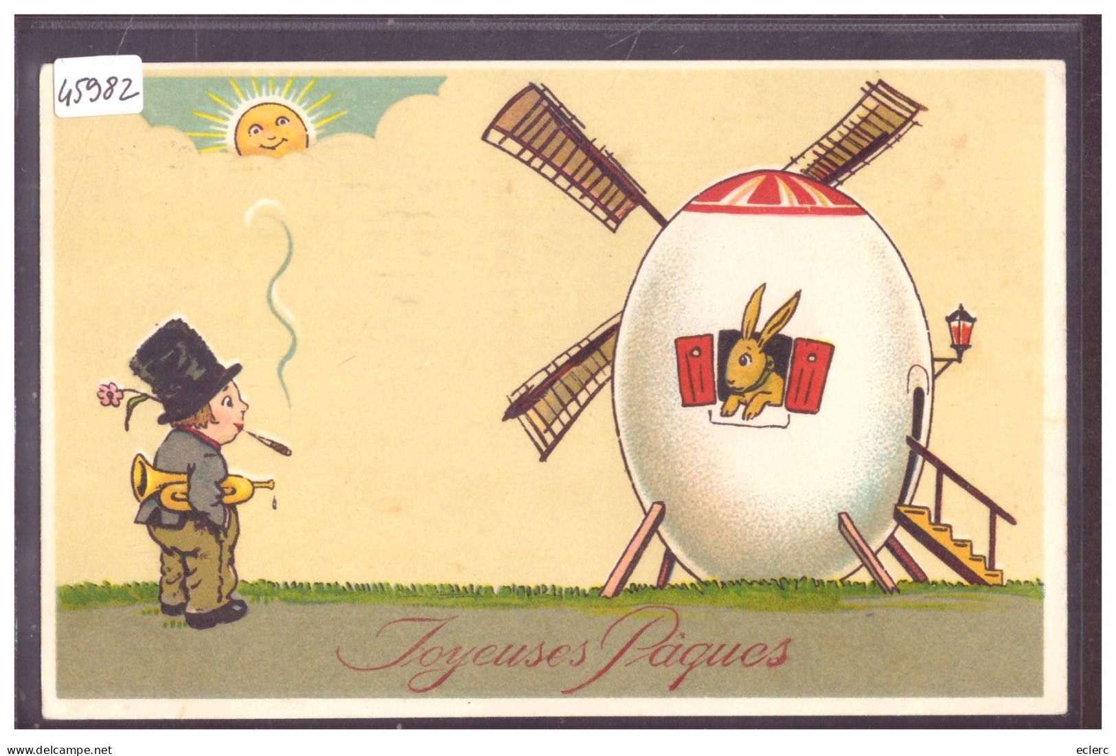 JOYEUSES PAQUES - LAPIN HUMANISE - TB - Pasqua