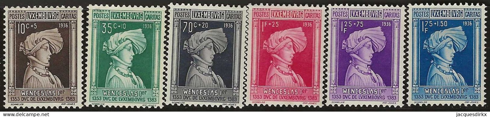 Luxembourg  .  Y&T .   288/293   .   * VLH .    Neuf Avec Gomme Et Une Trace Tres Légère D'une Charnière - Unused Stamps