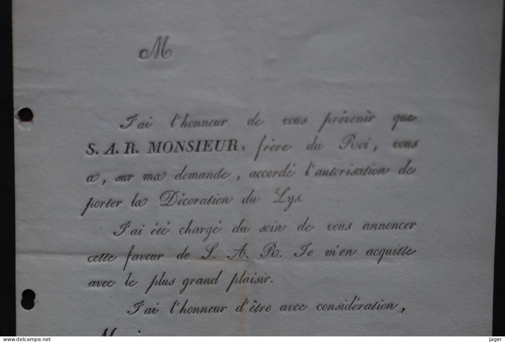 1814 Autorisation Décoration Du Lys Chef De Bataillon BEAURAIN Autographe Duc De Feltre Lot 8 - Historical Documents