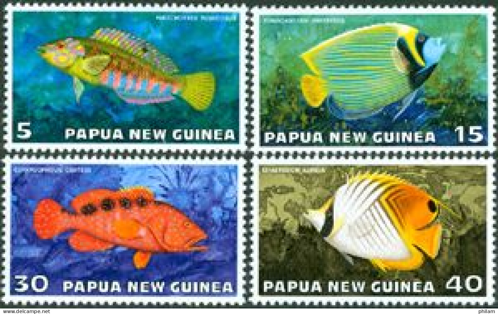 PAPUA NEW GUINEA 1976 - Poissons - 4 V. - Poissons