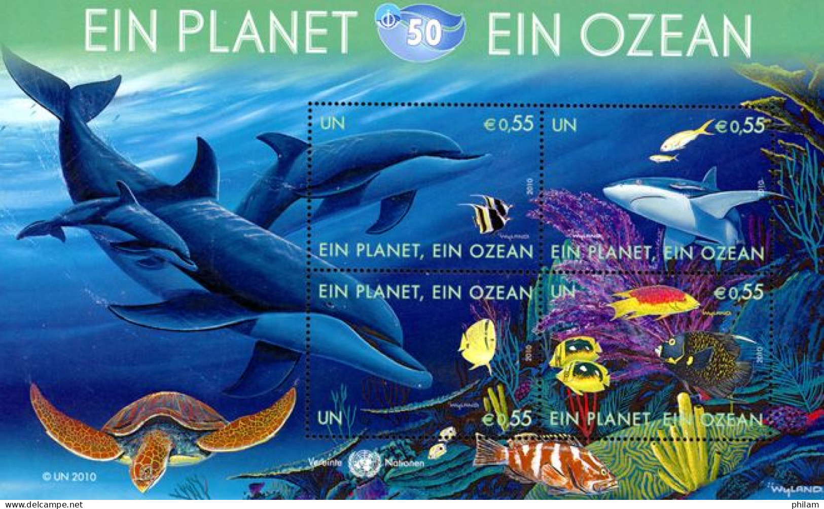 O.N.U. Wenen 2010 - Une Planète, Un Océan - 2 BF - Schildkröten