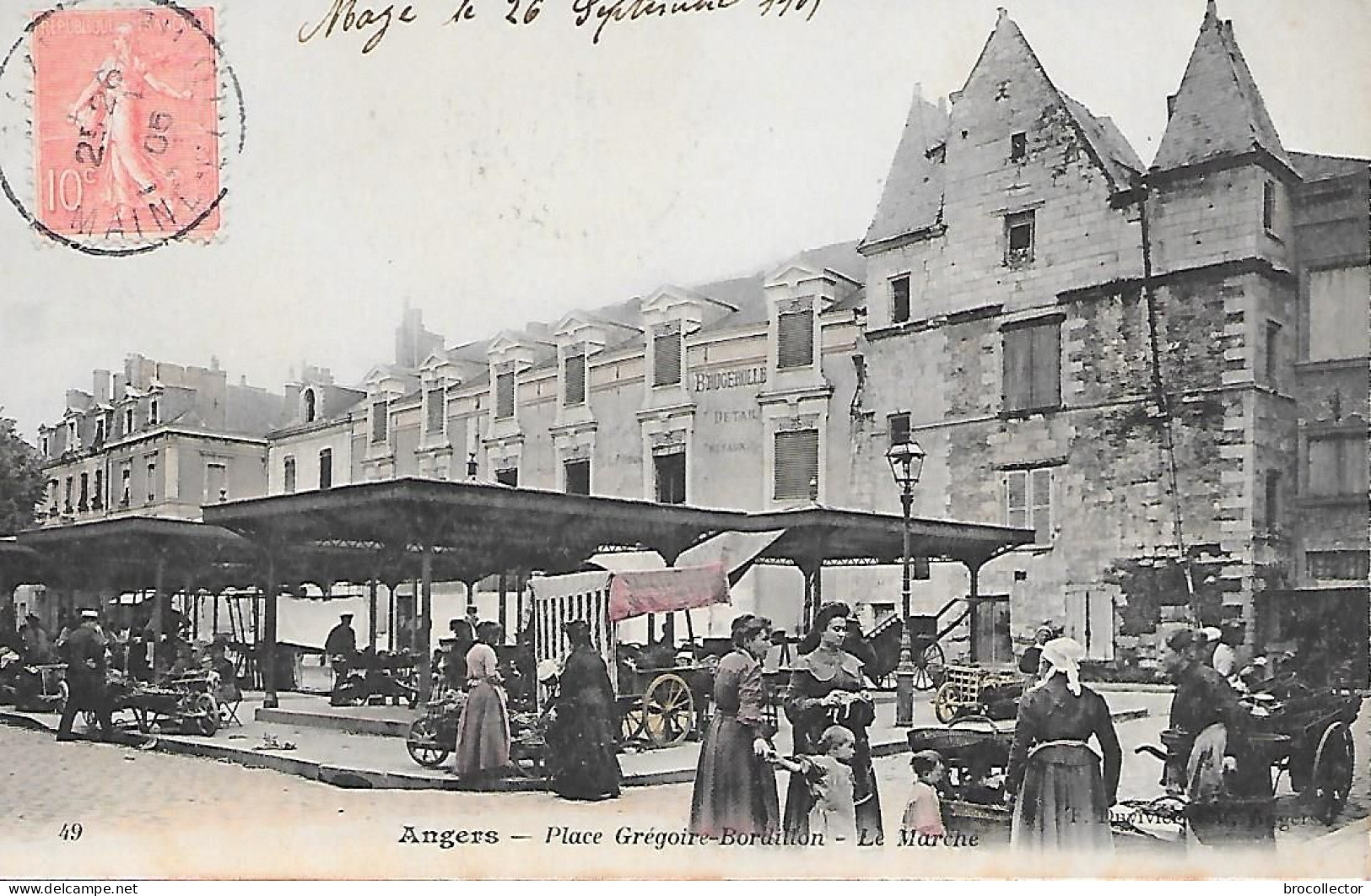 ANGERS ( 49 ) -  Le Marché (Points De Colle Au Dos ) - Angers