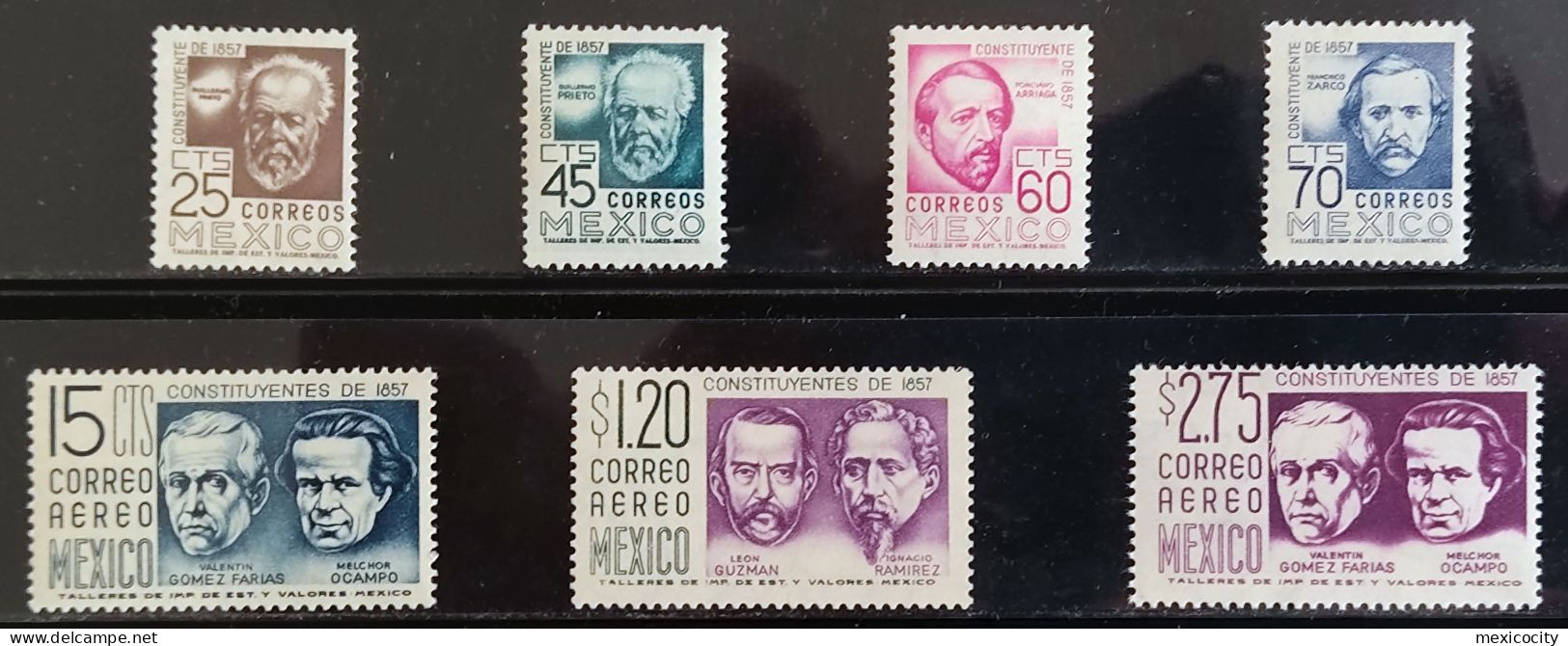MEXICO 1957 - 1857 CONSTITUTION Centy. Set Scott 897A-900 & C236-C237A Mint Unmounted MNH, Nice & Rather Scarce Set Thus - Mexiko