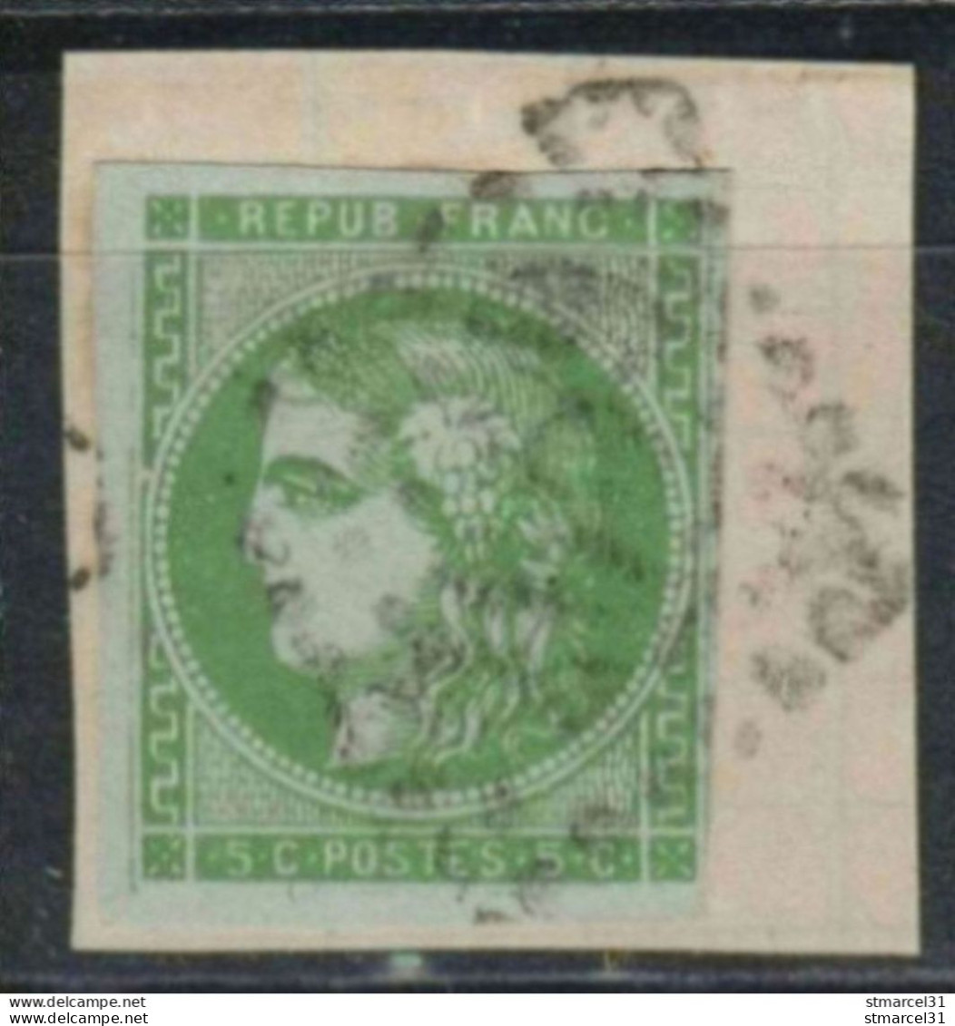 SOLDE 4 ème ETAT (le + RARE) BELLE VAR Filets Absents N°42B RARE VERT JAUNE VIF/BLEU  Cote> 400€ - 1870 Bordeaux Printing