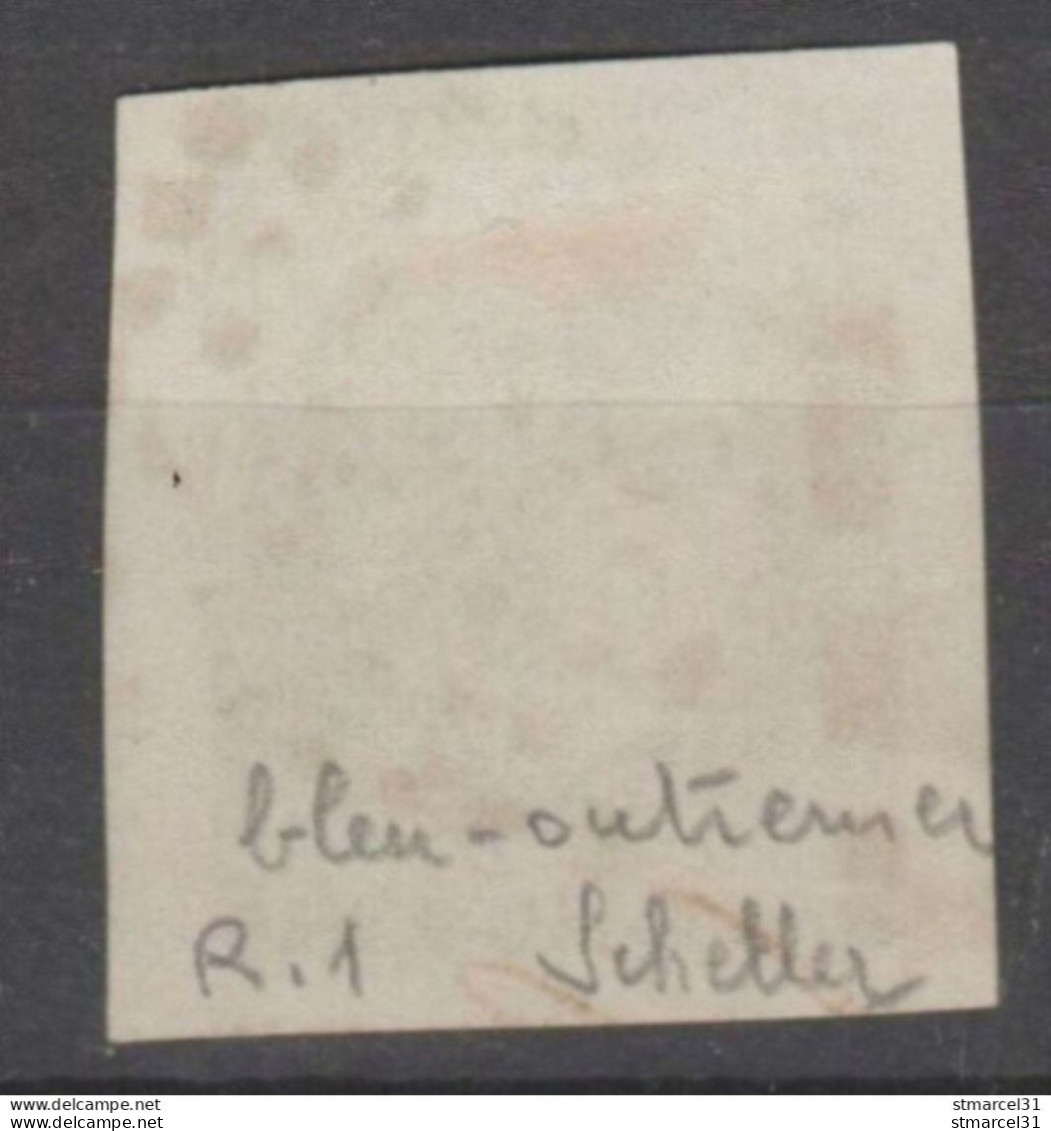 TIMBRE HORS COTE GRAND LUXE N°46Ad BLEU OUTREMER 4 Voisins, OBLI Ambulant Nuance Exceptionnelle Signé Scheller - 1870 Bordeaux Printing