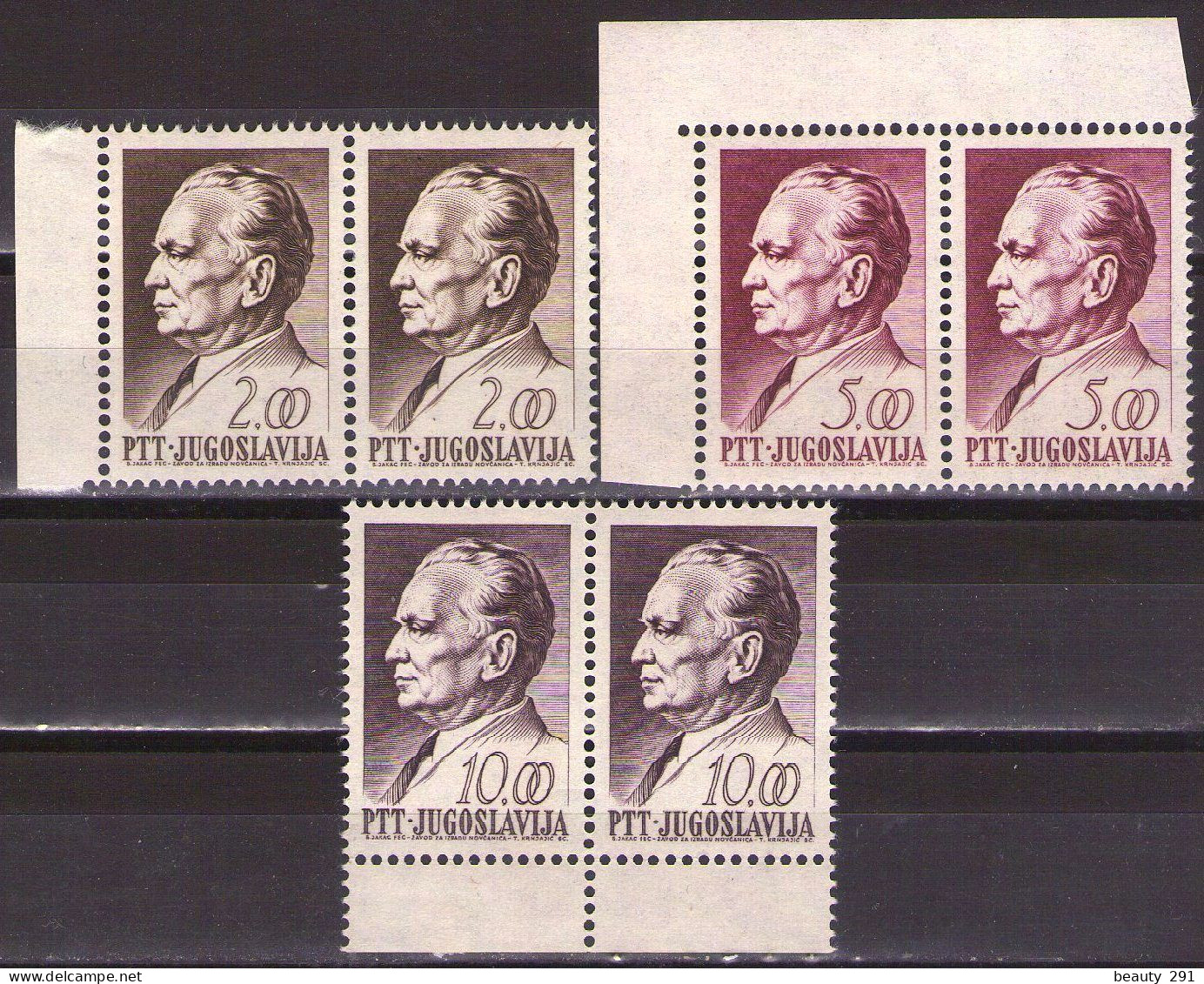 Yugoslavia 1967 -Definitive TITO - Mi 1245-1247 - MNH**VF - Unused Stamps