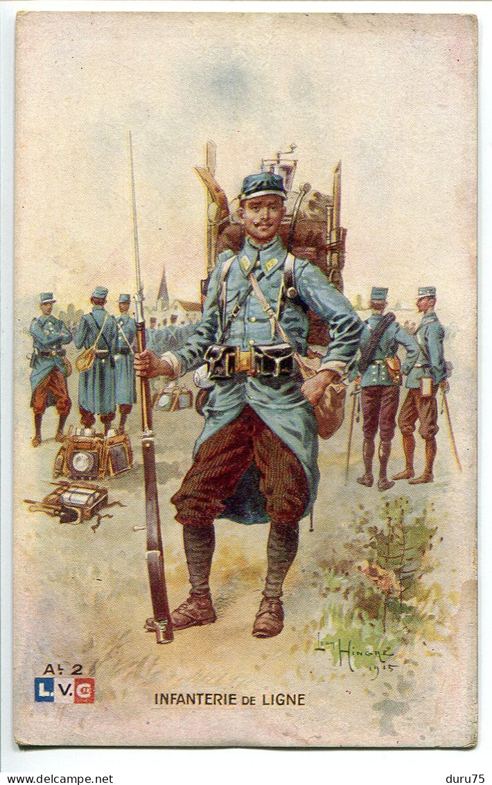 Militaria * CPA 1915 L.V. Cie * INFANTERIE DE LIGNE Illustrateur Léon Hingre - Regiments