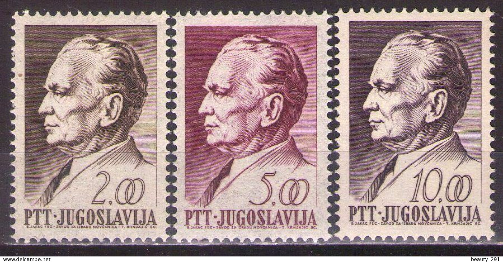 Yugoslavia 1967 -Definitive TITO - Mi 1245-1247 - MNH**VF - Unused Stamps