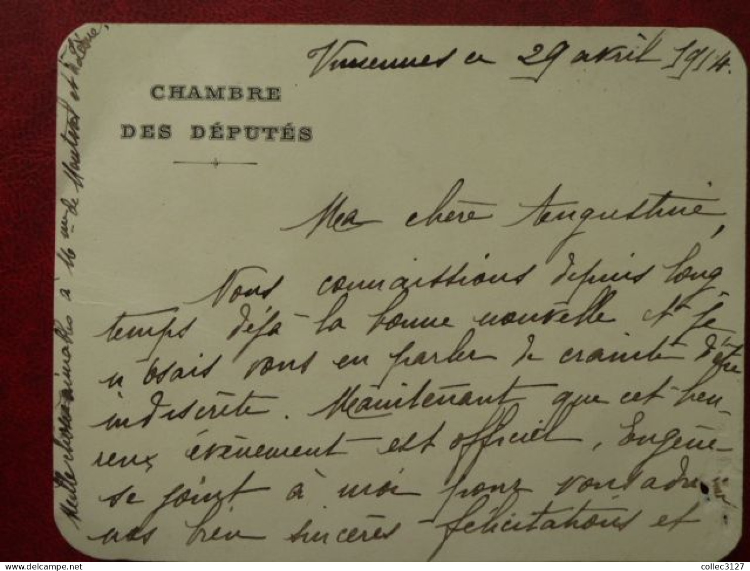 LF1 - Lettre à En-tête Chambre Des Députés Avec Correspondance - 1914 - 1877-1920: Semi-Moderne