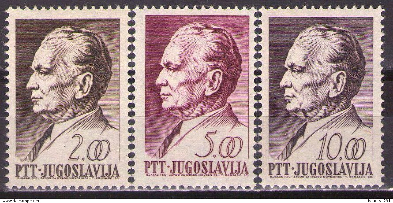 Yugoslavia 1967 -Definitive TITO - Mi 1245-1247 - MNH**VF - Nuevos