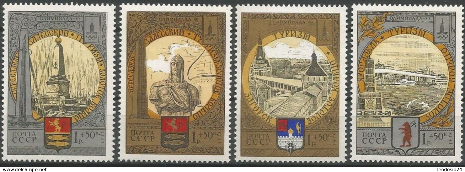 RUSIA 1978 - TURISMO DEL CINTURON DE ORO OLIMPIADA DE MOSCU. - YVERT  4567/4570 ** - Nuovi